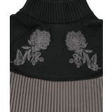 花刺繍ニット×プリーツ異素材切替プルオーバー | ScoLar | 詳細画像10