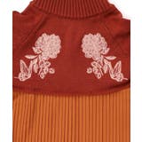 花刺繍ニット×プリーツ異素材切替プルオーバー | ScoLar | 詳細画像12