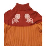 花刺繍ニット×プリーツ異素材切替プルオーバー | ScoLar | 詳細画像13