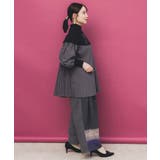 花刺繍ニット×プリーツ異素材切替プルオーバー | ScoLar | 詳細画像5