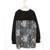 花蝶柄×無地リメイク風 異素材切替プルオーバー | ScoLar | 詳細画像8 