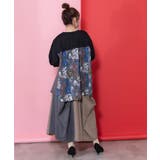 花蝶柄×無地リメイク風 異素材切替プルオーバー | ScoLar | 詳細画像5 