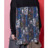 花蝶柄×無地リメイク風 異素材切替プルオーバー | ScoLar | 詳細画像6 