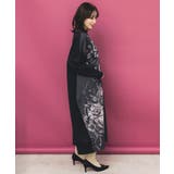 花柄×無地バイカラー裏毛ワンピース | ScoLar | 詳細画像2 