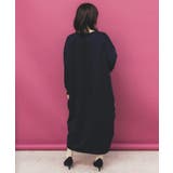 花柄×無地バイカラー裏毛ワンピース | ScoLar | 詳細画像3 