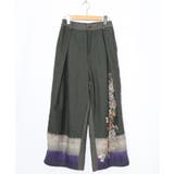 チャコールグレー | 花柄裾グラデラメツイード×裏地パンツ | ScoLar