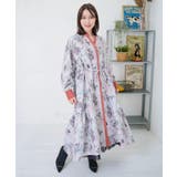 グレー | 星座・楽器・雪の結晶柄 布帛×コーデュロイワンピース | ScoLar