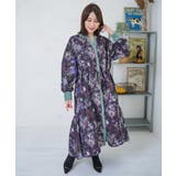 ブラック | 星座・楽器・雪の結晶柄 布帛×コーデュロイワンピース | ScoLar