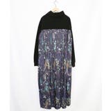 花柄素材切替タートルネックワンピース | ScoLar | 詳細画像16 