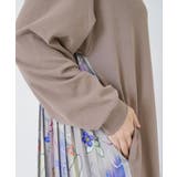 花柄素材切替タートルネックワンピース | ScoLar | 詳細画像12 