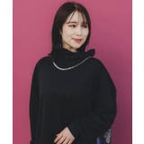 花柄素材切替タートルネックワンピース | ScoLar | 詳細画像2 