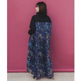 花柄素材切替タートルネックワンピース | ScoLar | 詳細画像4 