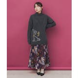 うさぎ柄ニットチュニック | ScoLar | 詳細画像1 