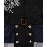 花刺繍トレンチコート風 異素材切替ワンピース | ScoLar | 詳細画像18 