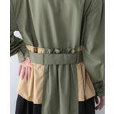 花刺繍トレンチコート風 異素材切替ワンピース | ScoLar | 詳細画像9 