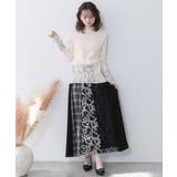 ドット×チェック×チュール×レース切替スカート | ScoLar | 詳細画像1 