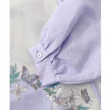 布帛ｘシフォン異素材切替バイカラー花柄シャツ | ScoLar | 詳細画像12 