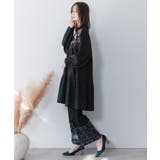 花蝶柄テレコ素材メロウ入りパンツ | ScoLar | 詳細画像2 