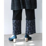 花蝶柄テレコ素材メロウ入りパンツ | ScoLar | 詳細画像5 