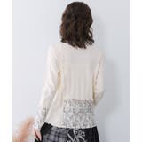 花蝶柄テレコ素材メロウ入りインナー | ScoLar | 詳細画像4 