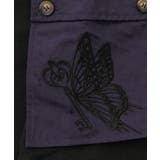 蝶鍵モチーフ刺繍 ナイロン×デニム切替配色スカート | ScoLar | 詳細画像9 