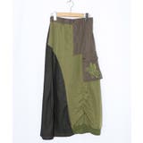 蝶鍵モチーフ刺繍 ナイロン×デニム切替配色スカート | ScoLar | 詳細画像10 