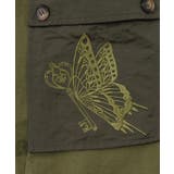 蝶鍵モチーフ刺繍 ナイロン×デニム切替配色スカート | ScoLar | 詳細画像11 