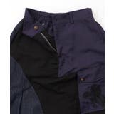 蝶鍵モチーフ刺繍 ナイロン×デニム切替配色スカート | ScoLar | 詳細画像13 