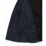 蝶鍵モチーフ刺繍 ナイロン×デニム切替配色スカート | ScoLar | 詳細画像14 