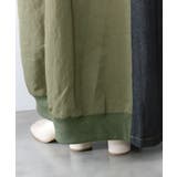 蝶鍵モチーフ刺繍 ナイロン×デニム切替配色スカート | ScoLar | 詳細画像8 