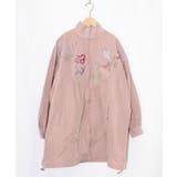 ピンク | リボン×花刺繍ドルマンスリーブブルゾン | ScoLar