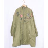 カーキ | リボン×花刺繍ドルマンスリーブブルゾン | ScoLar