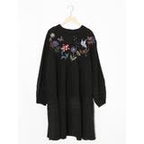 花蝶刺繍シャーリング生地ティアード風ワンピース | ScoLar | 詳細画像10 