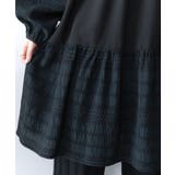 花蝶刺繍シャーリング生地ティアード風ワンピース | ScoLar | 詳細画像8 