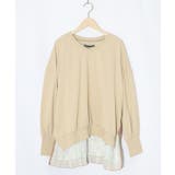 ベージュ | 星座×ステンドグラス柄プリーツ切替プルオーバー | ScoLar