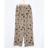 ベージュ | アンティーク調フロッキープリントパンツ | ScoLar