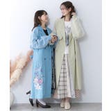 チュール重ね花刺繍ロングコート | ScoLar | 詳細画像1 