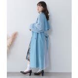 チュール重ね花刺繍ロングコート | ScoLar | 詳細画像12 