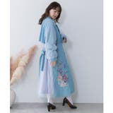 チュール重ね花刺繍ロングコート | ScoLar | 詳細画像14 