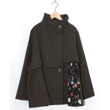 チャコールグレー | クラシカル柄プリーツ×ツイルトレンチ風コート | ScoLar