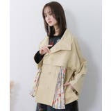 クラシカル柄プリーツ×ツイルトレンチ風コート | ScoLar | 詳細画像3 