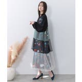 クラシカル花柄チュール重ねワンピース | ScoLar | 詳細画像3 