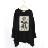 ブラック | ラメツイード女の子アップリケプルオーバー | ScoLar