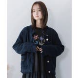 蝶刺繍×蝶ボタン付きニットカーディガン | ScoLar | 詳細画像2 