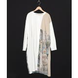 オフホワイト | アンティークプリント柄切替ワンピース | ScoLar