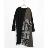 アンティークプリント柄切替ワンピース | ScoLar | 詳細画像12 