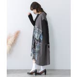 アンティークプリント柄切替ワンピース | ScoLar | 詳細画像3 