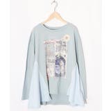 サックス | アンティークプリント柄チュニック | ScoLar