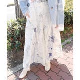 スリット入り刺繍レース重ね アンティーク柄パンツ | ScoLar | 詳細画像1 
