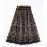 ブラック | ゴシック柄チュール重ねリバーシブルスカート | ScoLar